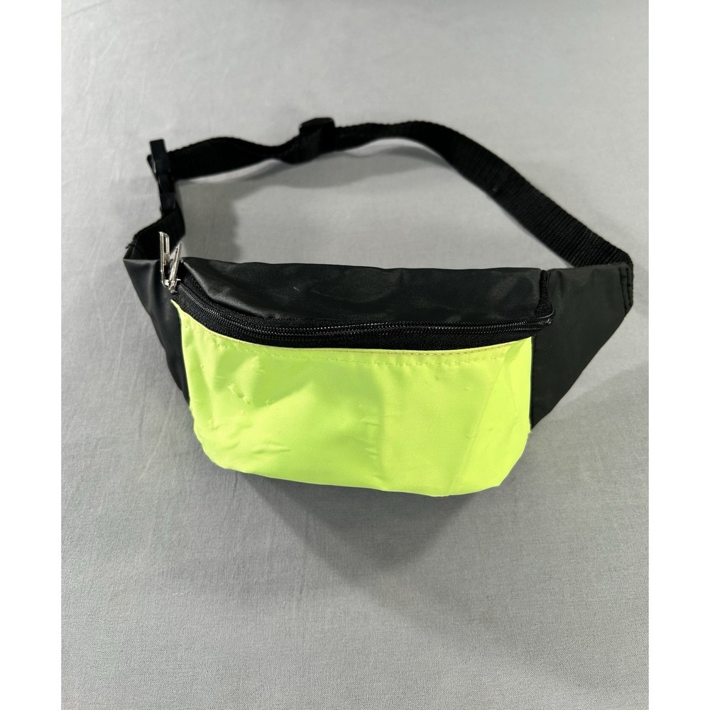 Neon Green Fanny Pack Adjustable 2 Sections